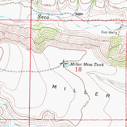 Topographic Map of Miller Mesa Tank, NM