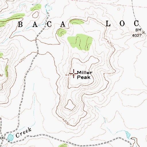Topographic Map of Miller Peak, NM