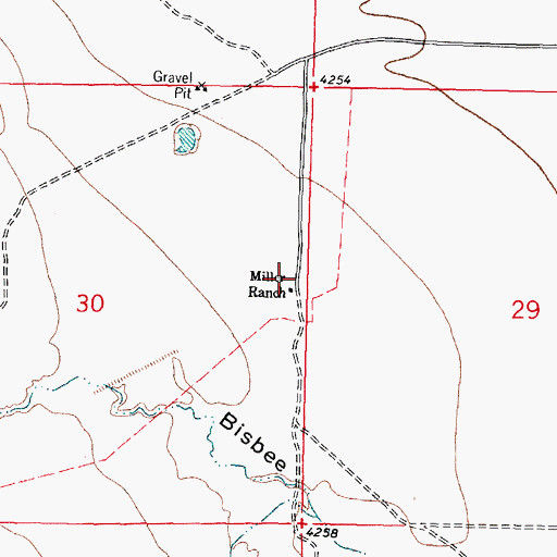 Topographic Map of Miller Ranch, NM