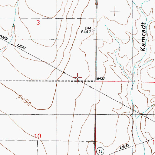 Topographic Map of Miller Ranch, NM