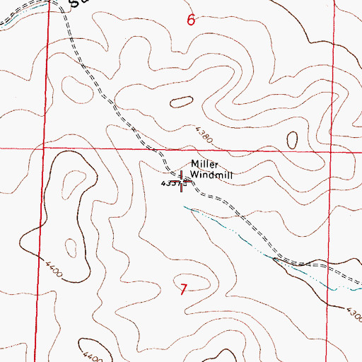 Topographic Map of Miller Windmill, NM