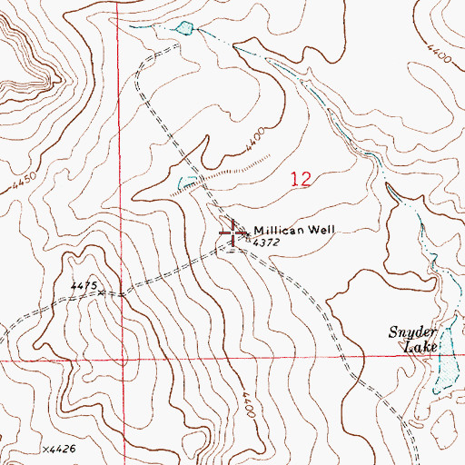 Topographic Map of Millican Well, NM