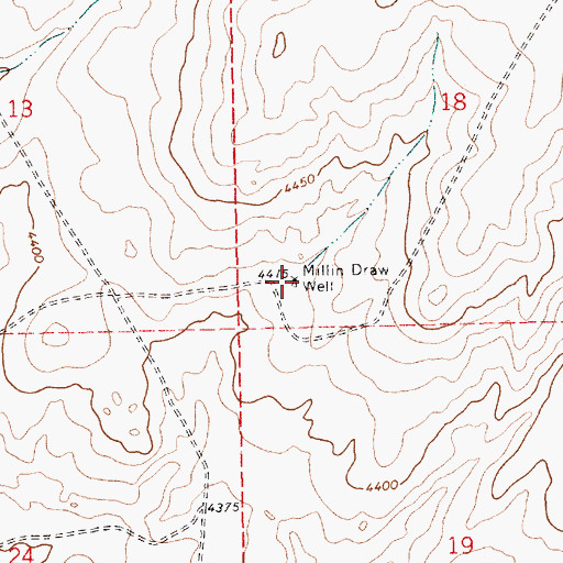 Topographic Map of Millin Draw Well, NM