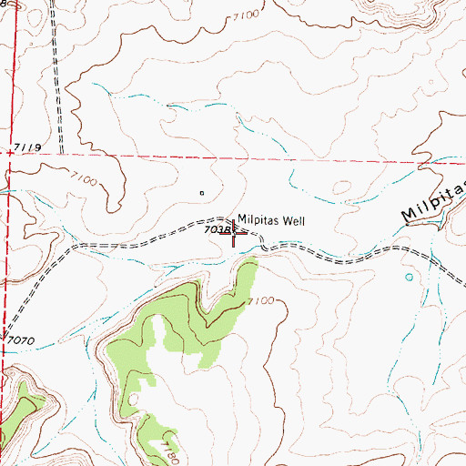 Topographic Map of Milpitas Well, NM