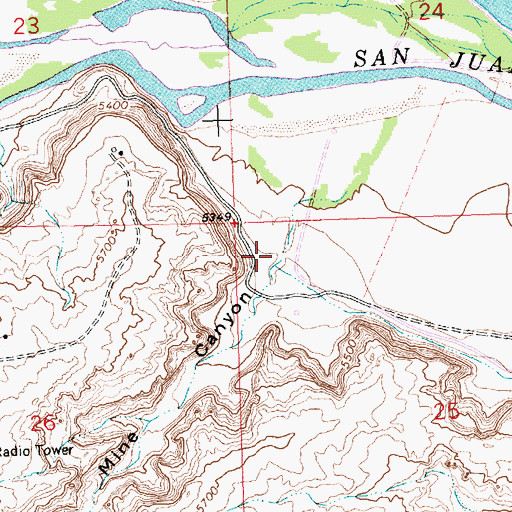 Topographic Map of Mine Canyon, NM