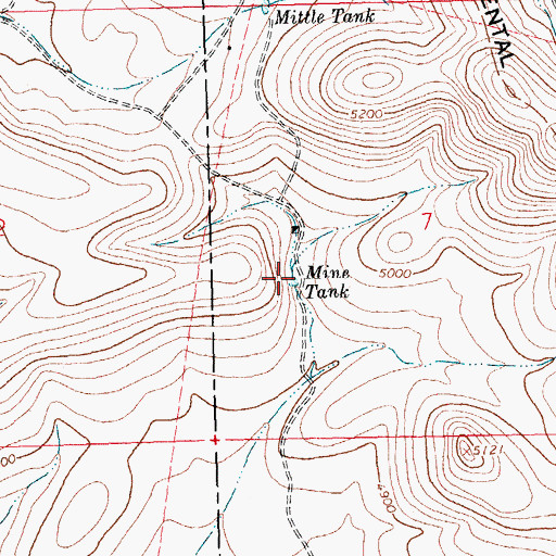 Topographic Map of Mine Tank, NM