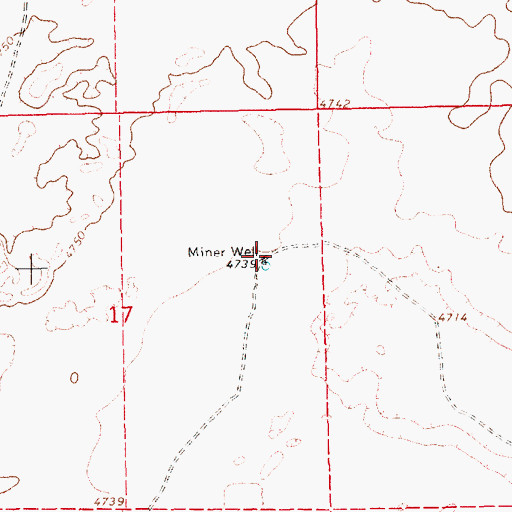 Topographic Map of Miner Well, NM