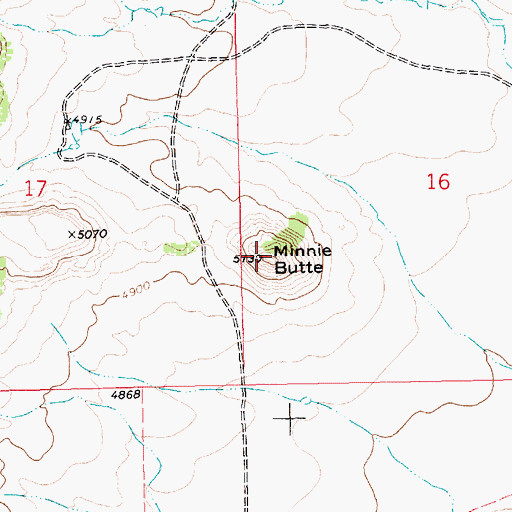 Topographic Map of Minnie Butte, NM