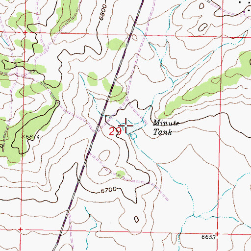 Topographic Map of Minute Tank, NM