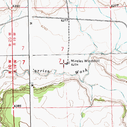 Topographic Map of Mireles Windmill, NM
