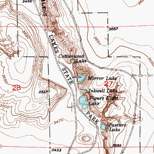 Topographic Map of Mirror Lake, NM