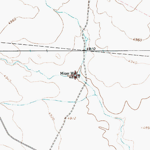Topographic Map of Miser Well, NM