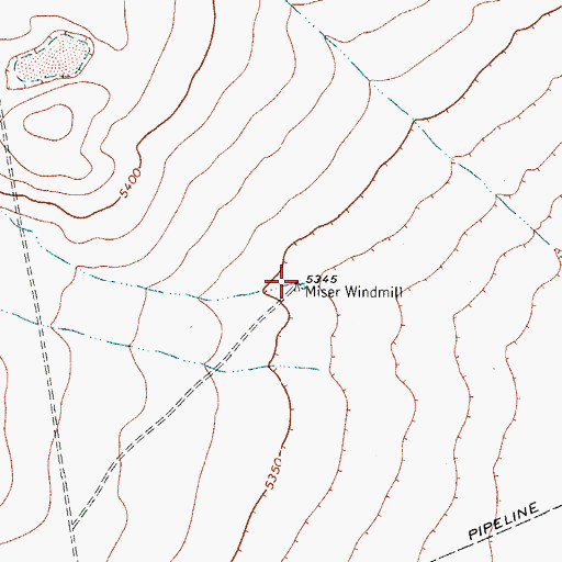 Topographic Map of Miser Windmill, NM