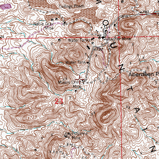 Topographic Map of Misers Chest Mine, NM