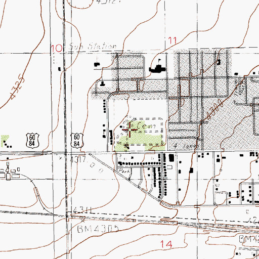 Topographic Map of Mission Garden Cemetery, NM