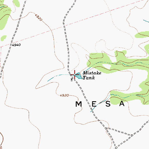 Topographic Map of Mistake Tank, NM