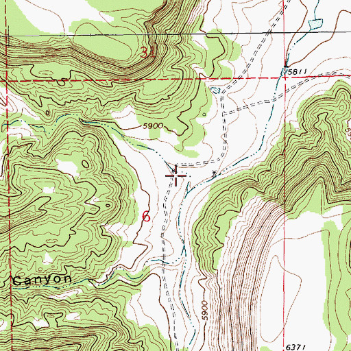 Topographic Map of Mitchel Canyon, NM