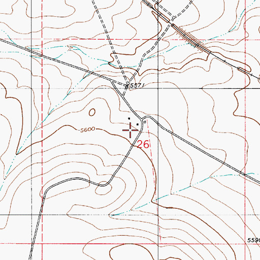 Topographic Map of Mitchell Ranch, NM