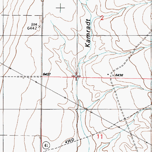Topographic Map of Mitchell Ranch, NM