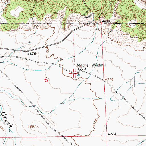Topographic Map of Mitchell Windmill, NM