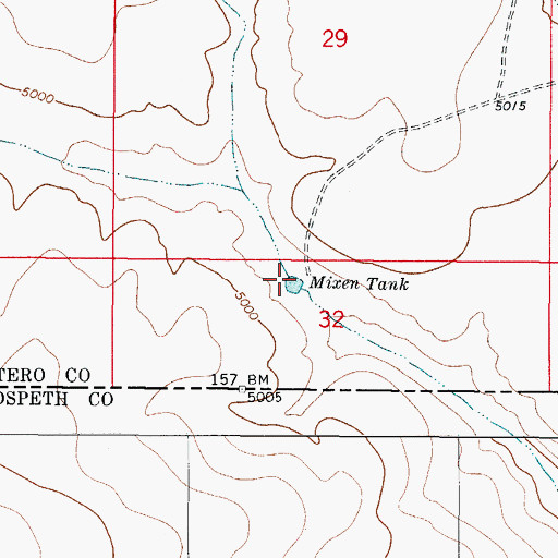 Topographic Map of Mixen Tank, NM