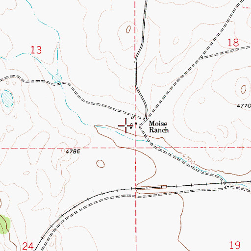 Topographic Map of Moise Ranch, NM