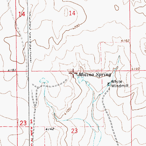 Topographic Map of Molina Spring, NM