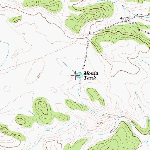 Topographic Map of Monia Tank, NM