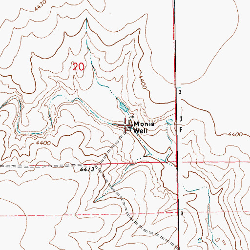 Topographic Map of Monia Well, NM