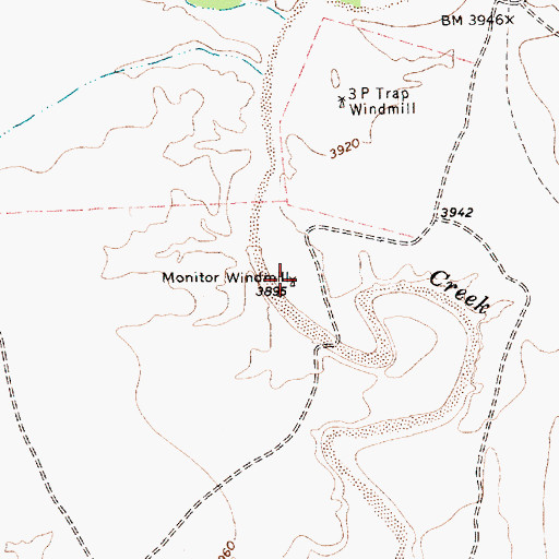 Topographic Map of Monitor Windmill, NM
