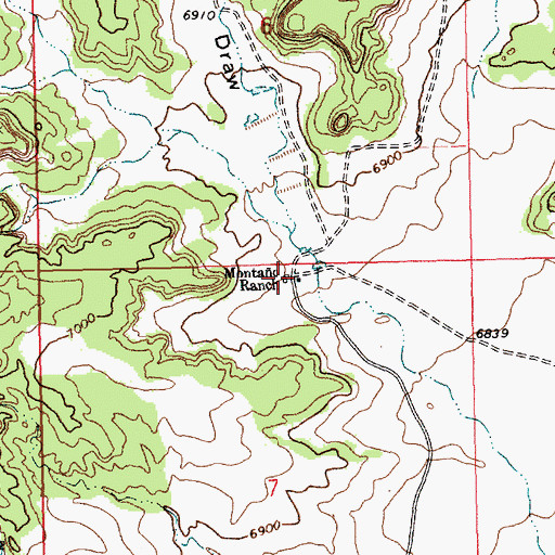 Topographic Map of Montano Ranch, NM