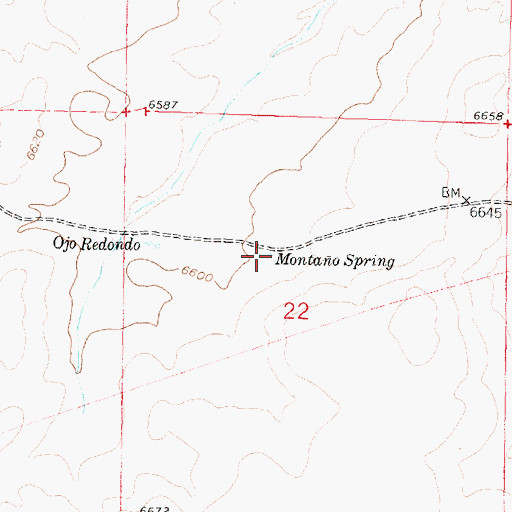 Topographic Map of Montao Spring, NM