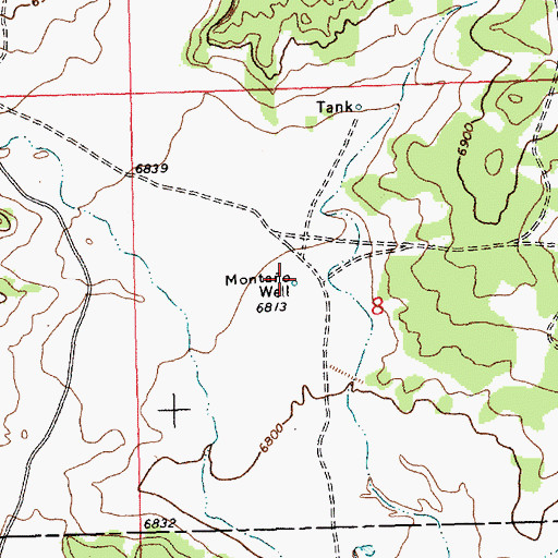 Topographic Map of Montao Well, NM