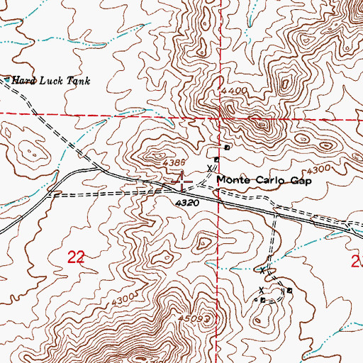 Topographic Map of Monte Carlo Gap, NM