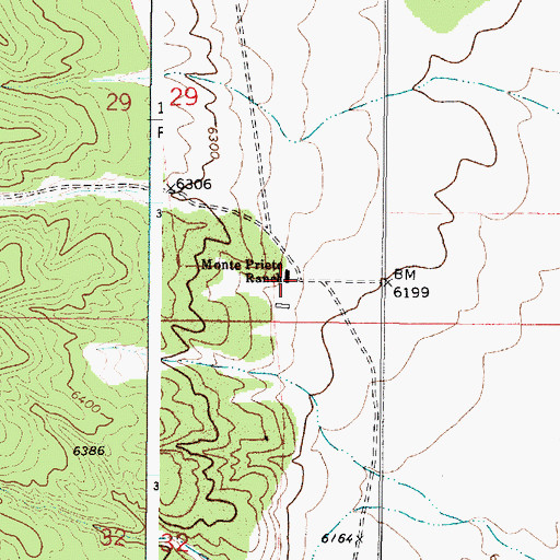 Topographic Map of Monte Prieto Ranch, NM
