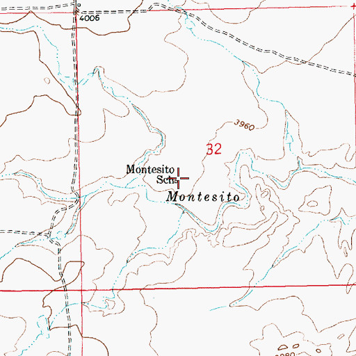 Topographic Map of Montesito School, NM