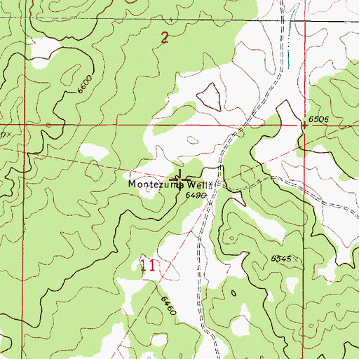 Topographic Map of Montezuma Well, NM
