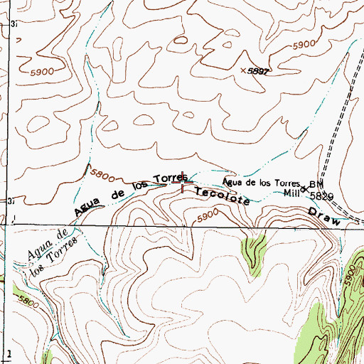 Topographic Map of Montosa Draw, NM