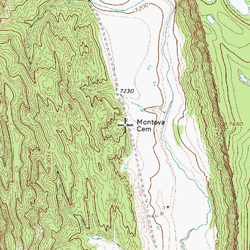 Topographic Map of Montoya Cemetery, NM