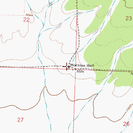 Topographic Map of Montoya Well, NM