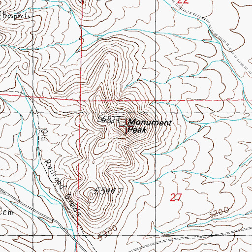 Topographic Map of Monument Peak, NM