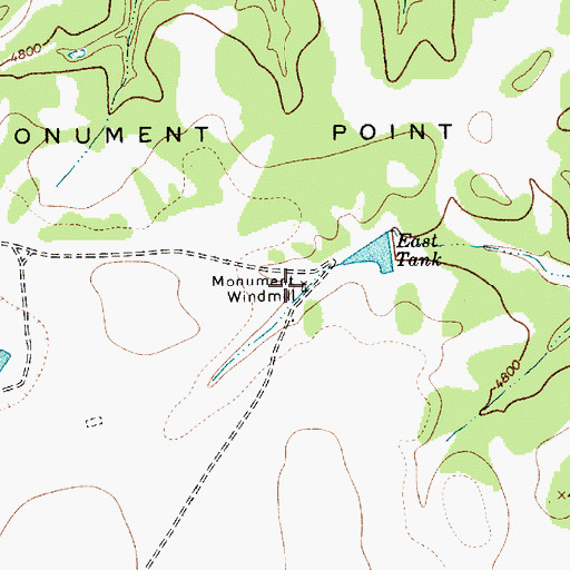 Topographic Map of Monument Windmill, NM