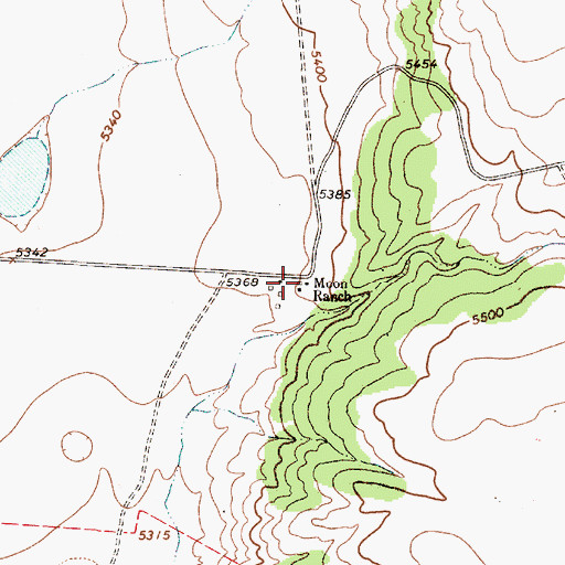Topographic Map of Moon Ranch, NM