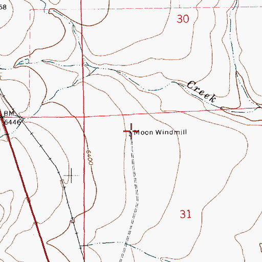 Topographic Map of Moon Windmill, NM