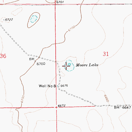 Topographic Map of Moore Lake, NM
