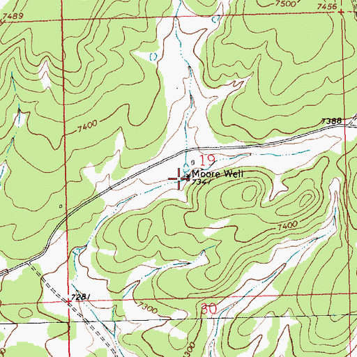 Topographic Map of Moore Well, NM