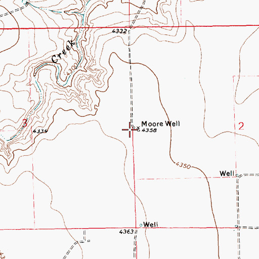 Topographic Map of Moore Well, NM