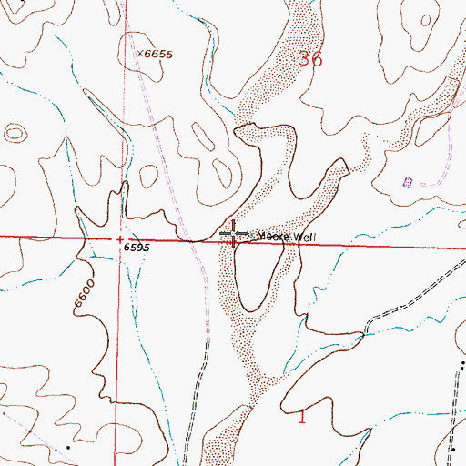 Topographic Map of Moore Well, NM