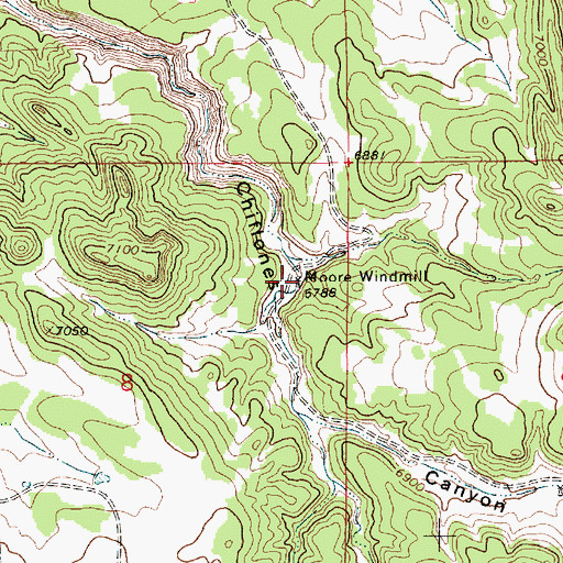 Topographic Map of Moore Windmill, NM