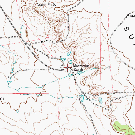 Topographic Map of Moorhouse Ranch, NM
